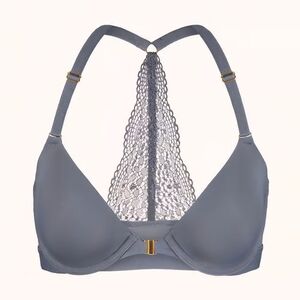 Lively Front Close Grey Lace Racerback Bra